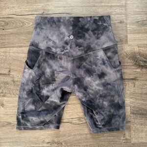 Lululemon Align Dark Gray Tie Dye Diamond Dye Graphite Shorts 6 Women W7CBCS